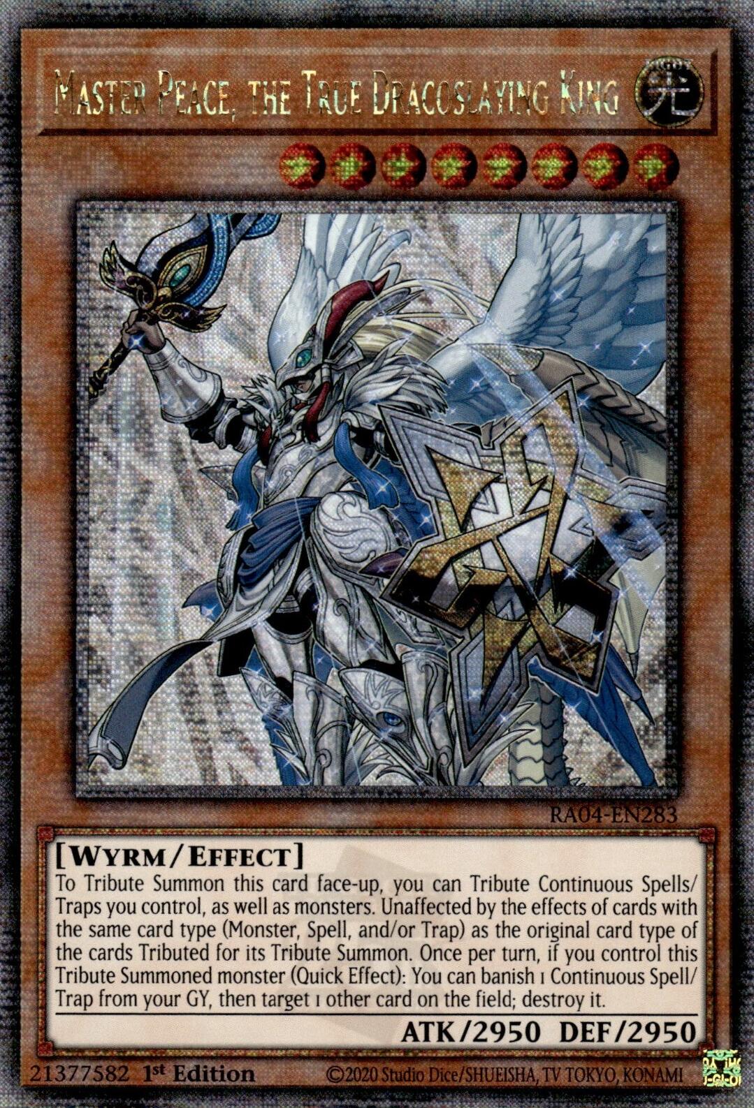 Master Peace, the True Dracoslaying King [RA04-EN283] Quarter Century Secret Rare | Jomio and Rueliete's Cards and Comics