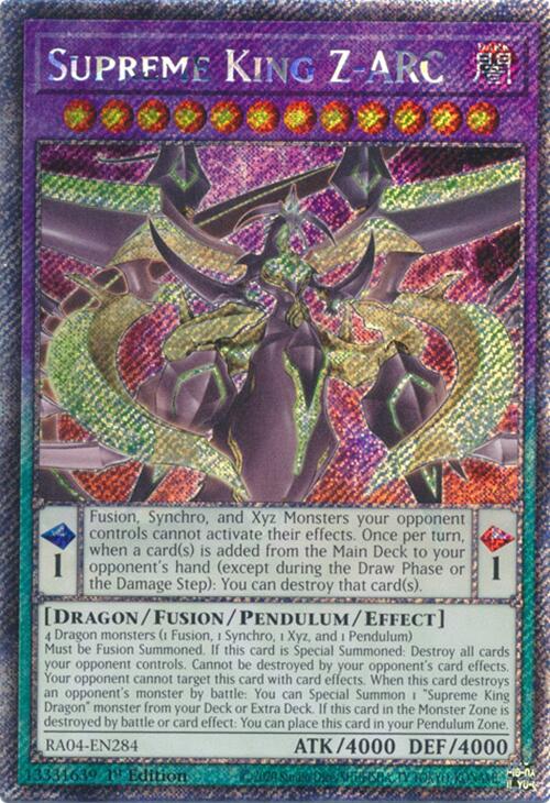 Supreme King Z-ARC [RA04-EN284] Platinum Secret Rare | Jomio and Rueliete's Cards and Comics