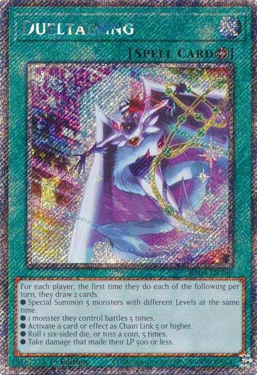 Dueltaining [RA04-EN286] Platinum Secret Rare | Jomio and Rueliete's Cards and Comics