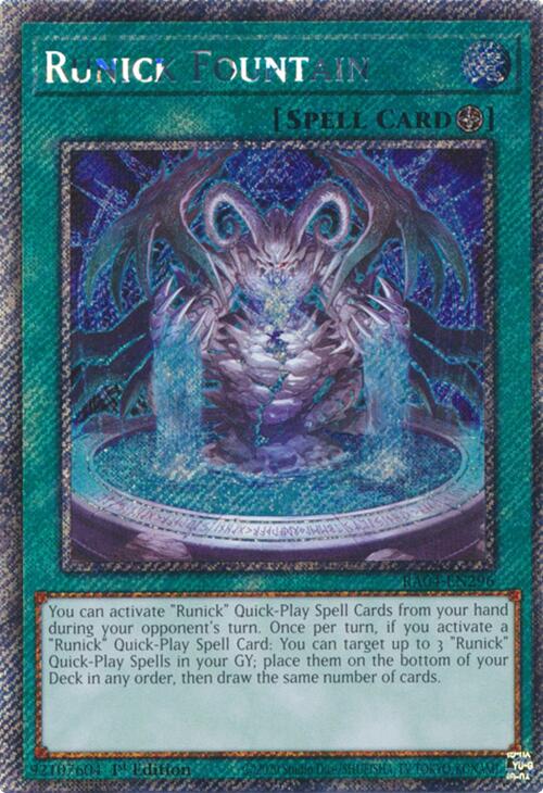 Runick Fountain [RA04-EN296] Platinum Secret Rare | Jomio and Rueliete's Cards and Comics