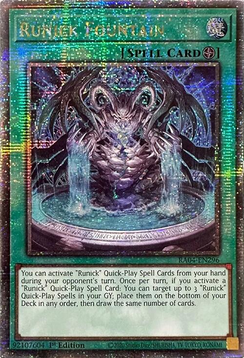 Runick Fountain [RA04-EN296] Quarter Century Secret Rare | Jomio and Rueliete's Cards and Comics
