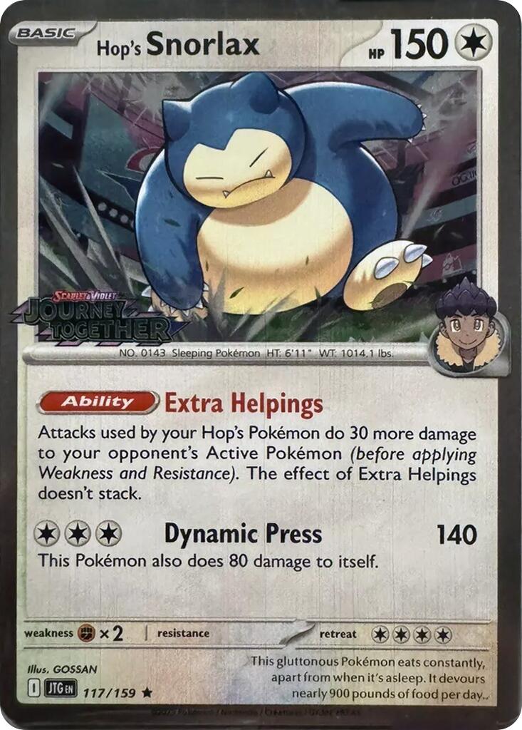 Hop's Snorlax (117/159) (Cosmos Holo) [Scarlet & Violet: Journey Together] | Jomio and Rueliete's Cards and Comics