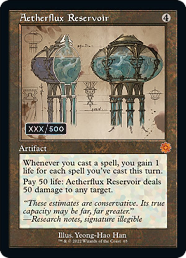 Aetherflux Reservoir (Retro Schematic) (Serialized) [The Brothers' War Retro Artifacts] | Jomio and Rueliete's Cards and Comics