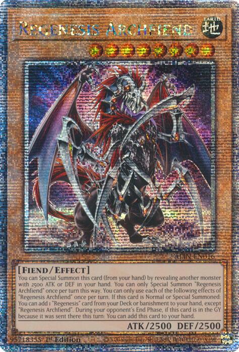 Regenesis Archfiend [ALIN-EN016] Quarter Century Secret Rare | Jomio and Rueliete's Cards and Comics
