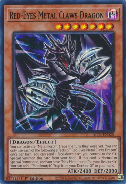 Red-Eyes Metal Claws Dragon [ALIN-EN025] Super Rare | Jomio and Rueliete's Cards and Comics