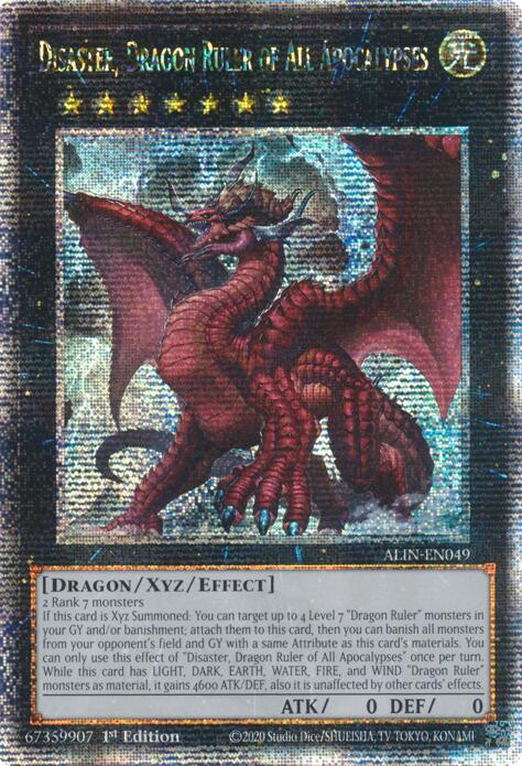Disaster, Dragon Ruler of All Apocalypses [ALIN-EN049] Quarter Century Secret Rare | Jomio and Rueliete's Cards and Comics