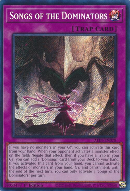 Songs of the Dominators [ALIN-EN078] Secret Rare | Jomio and Rueliete's Cards and Comics