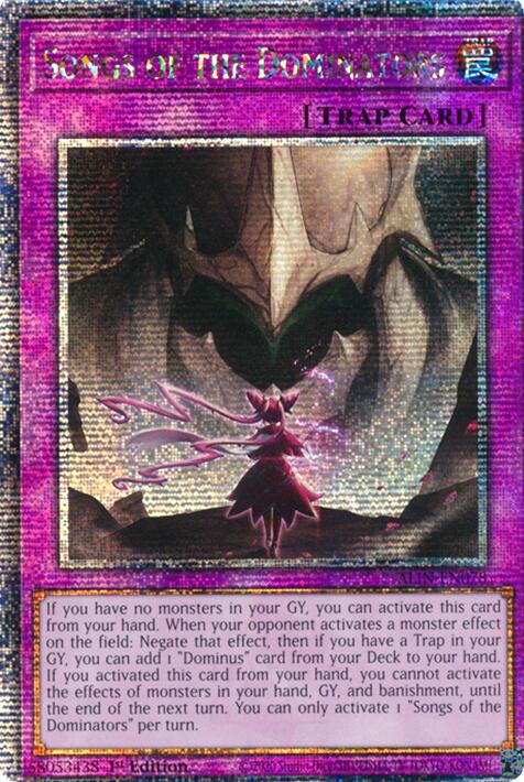 Songs of the Dominators [ALIN-EN078] Quarter Century Secret Rare | Jomio and Rueliete's Cards and Comics