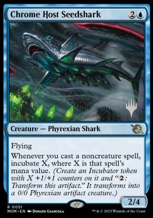 Chrome Host Seedshark (Promo Pack) [March of the Machine Promos] | Jomio and Rueliete's Cards and Comics