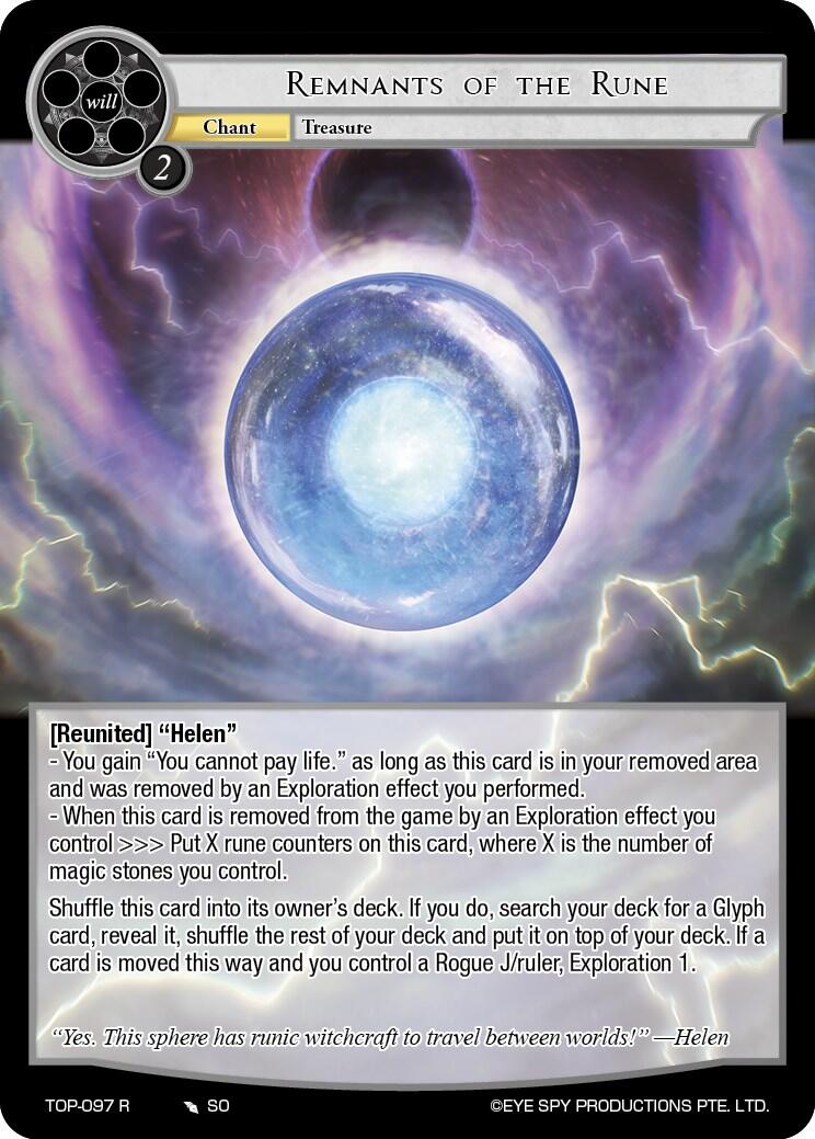 Remnants of the Rune (TOP-097 R) [Ten Oaths of Protopaterpolis' War] | Jomio and Rueliete's Cards and Comics