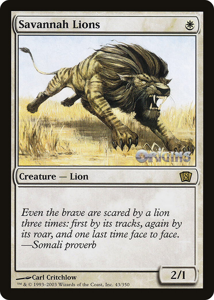 Savannah Lions (Origins 2003) [Oversize Cards] | Jomio and Rueliete's Cards and Comics