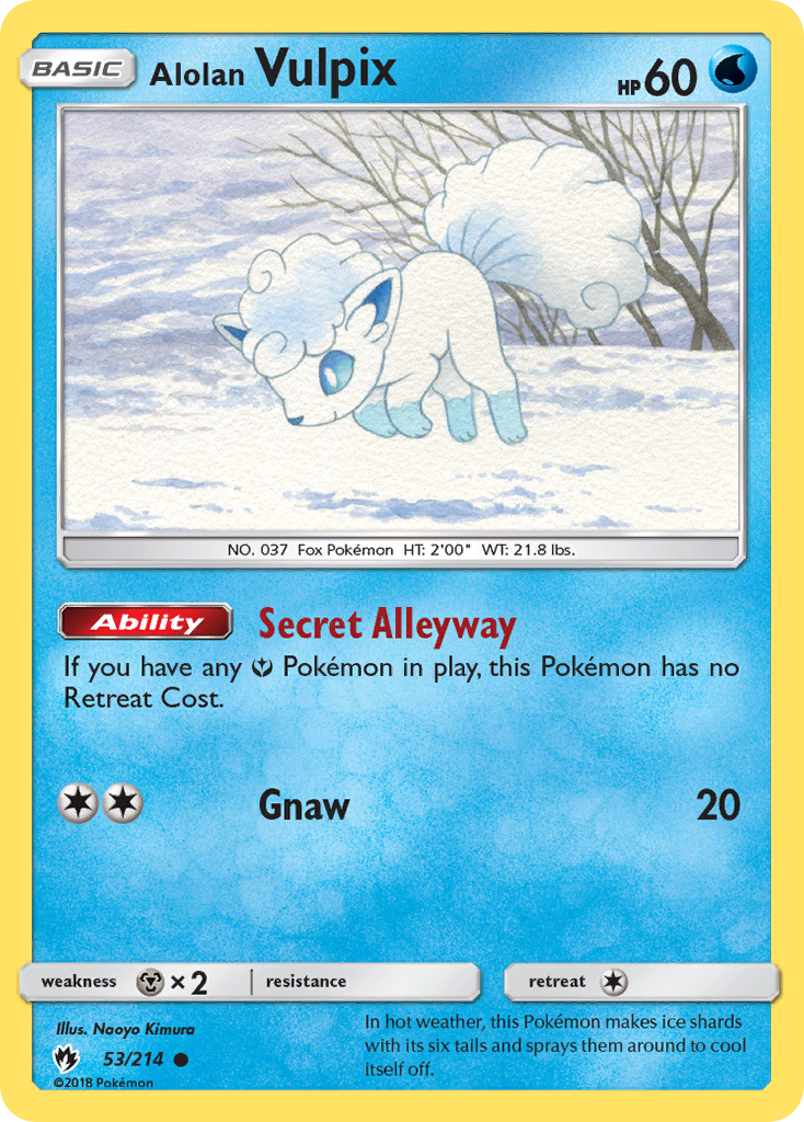Alolan Vulpix (53/214) [Sun & Moon: Lost Thunder] | Jomio and Rueliete's Cards and Comics