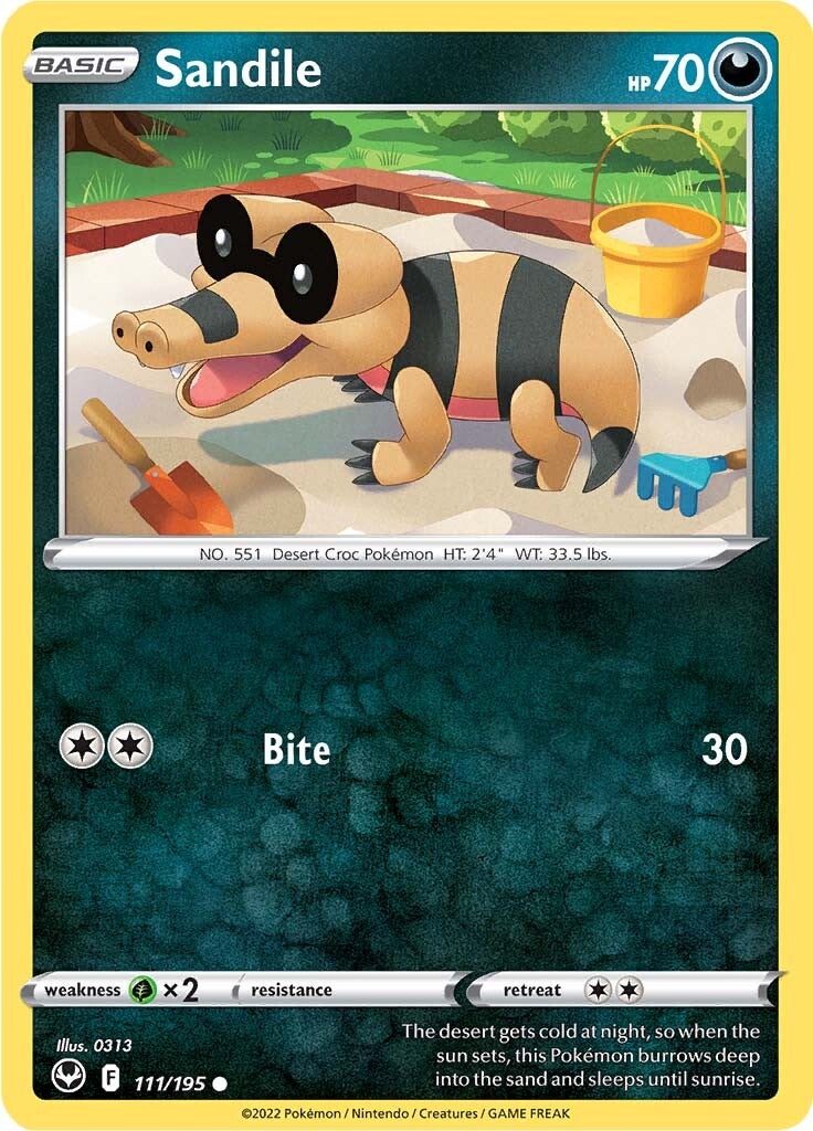 Sandile (111/195) [Sword & Shield: Silver Tempest] | Jomio and Rueliete's Cards and Comics