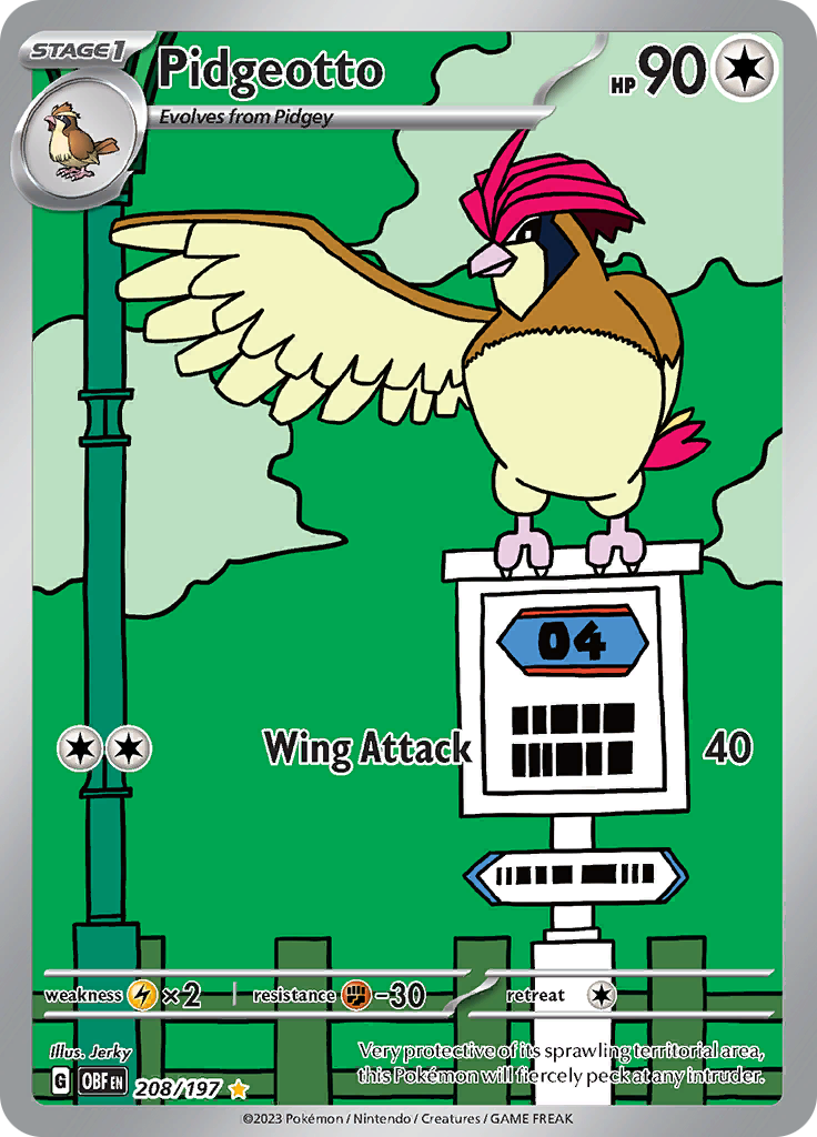 Pidgeotto (208/197) [Scarlet & Violet: Obsidian Flames] | Jomio and Rueliete's Cards and Comics