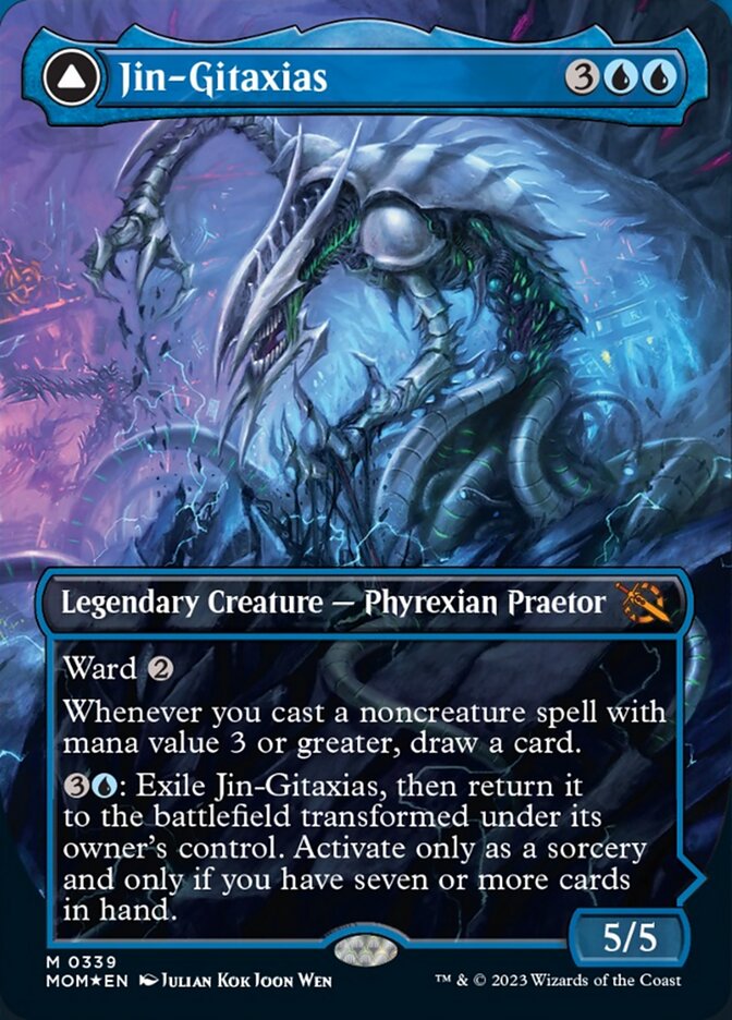 Jin-Gitaxias // The Great Synthesis (Borderless Alternate Art) [March of the Machine] | Jomio and Rueliete's Cards and Comics