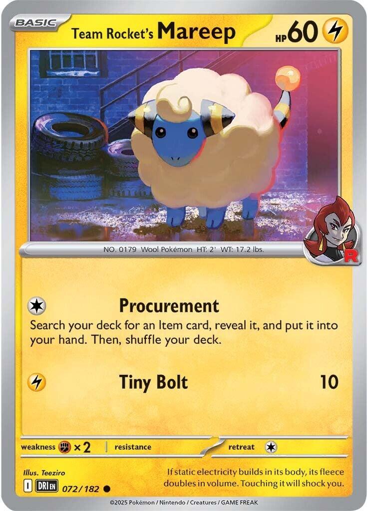 Team Rocket's Mareep (072/182) [Scarlet & Violet: Destined Rivals] | Jomio and Rueliete's Cards and Comics