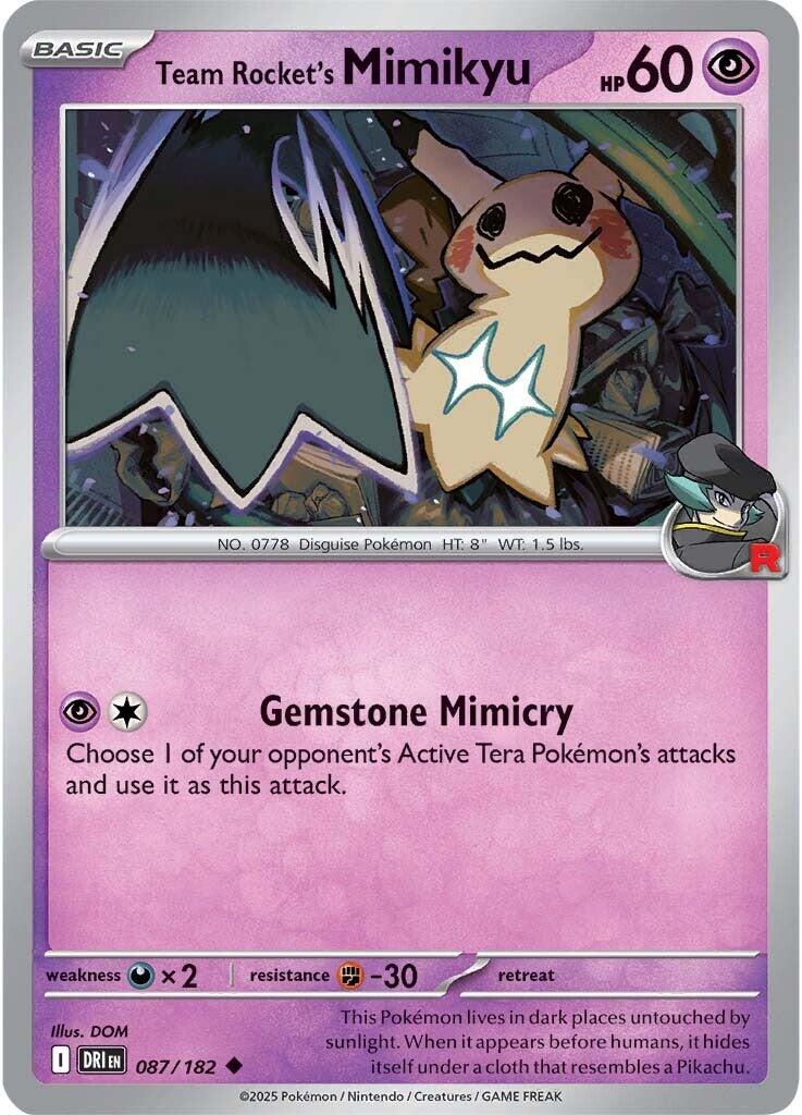 Team Rocket's Mimikyu (087/182) [Scarlet & Violet: Destined Rivals] | Jomio and Rueliete's Cards and Comics