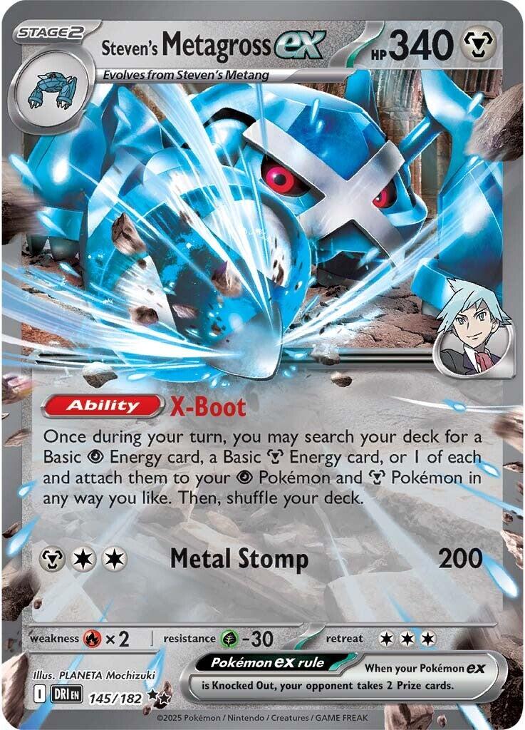Steven's Metagross ex (145/182) [Scarlet & Violet: Destined Rivals] | Jomio and Rueliete's Cards and Comics