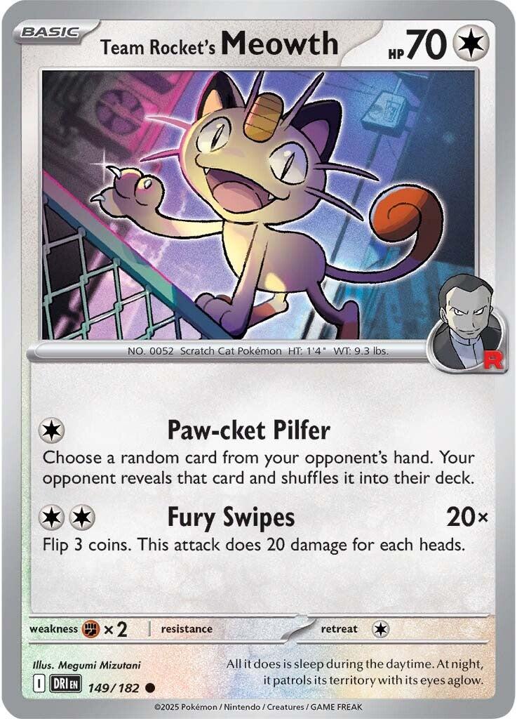 Team Rocket's Meowth (149/182) [Scarlet & Violet: Destined Rivals] | Jomio and Rueliete's Cards and Comics