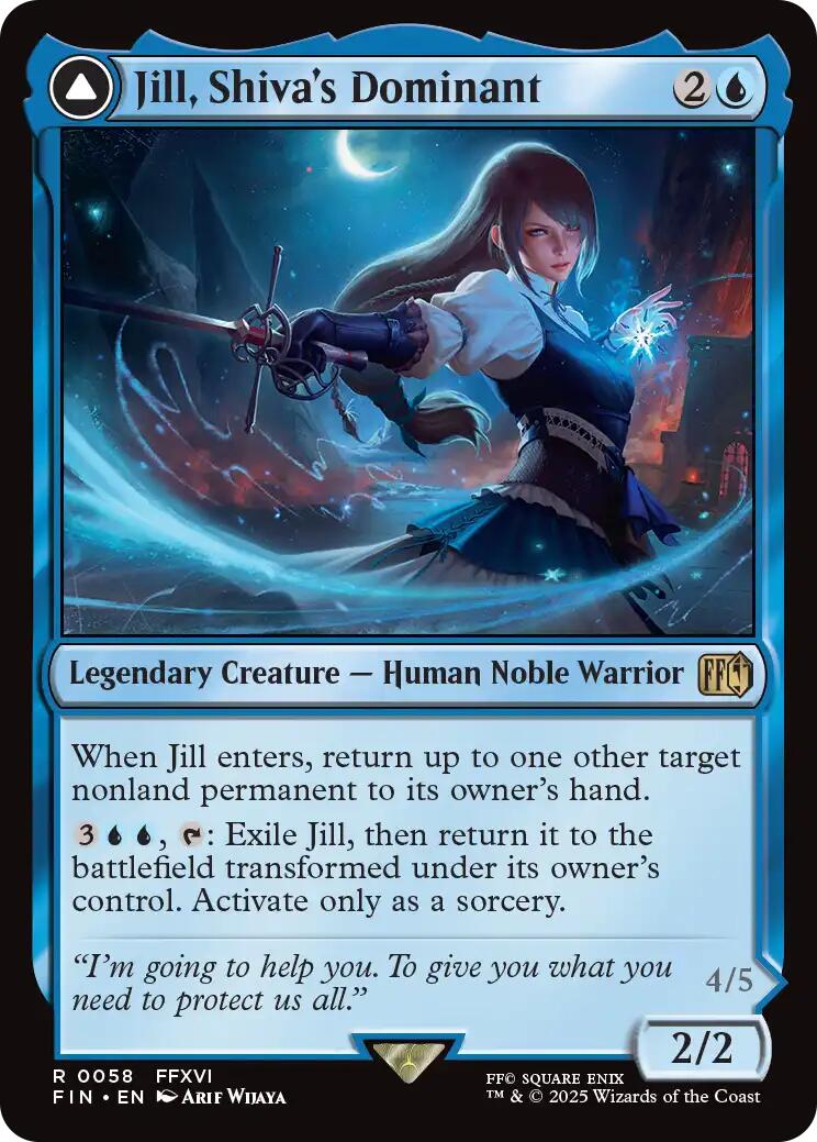 Jill, Shiva's Dominant // Shiva, Warden of Ice [FINAL FANTASY] | Jomio and Rueliete's Cards and Comics