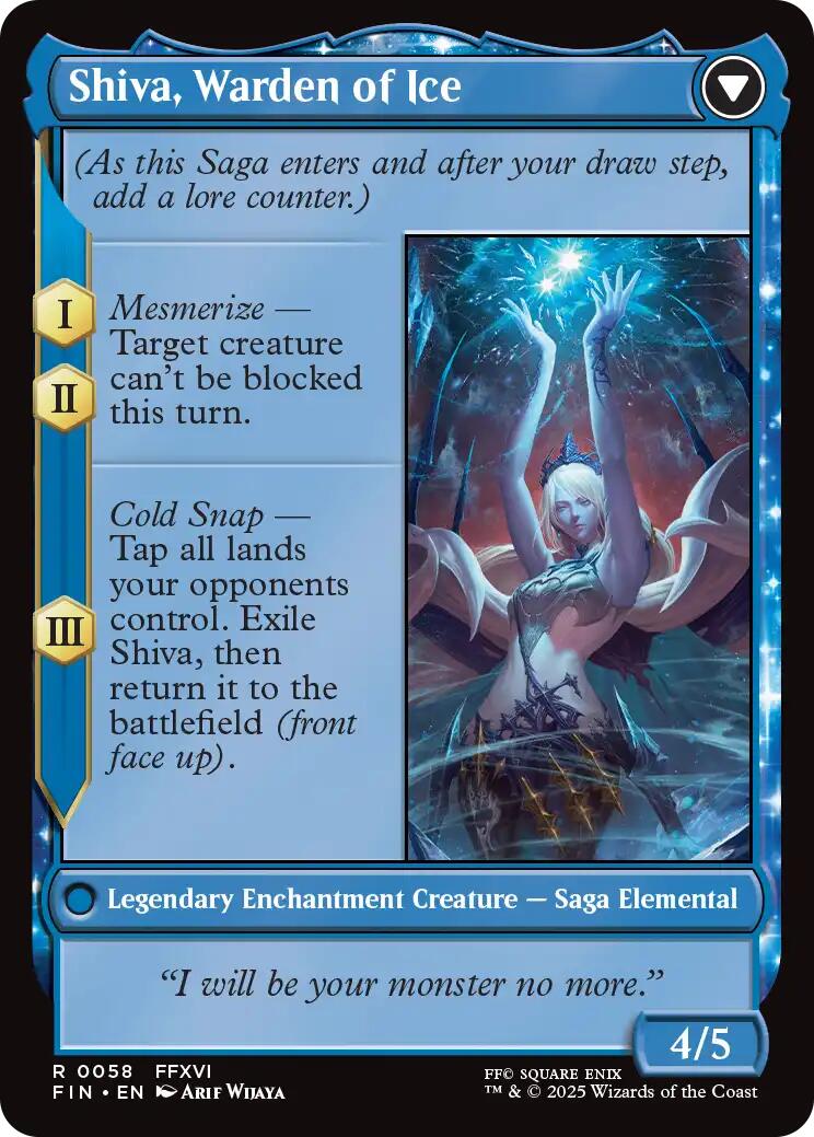 Jill, Shiva's Dominant // Shiva, Warden of Ice [FINAL FANTASY] | Jomio and Rueliete's Cards and Comics