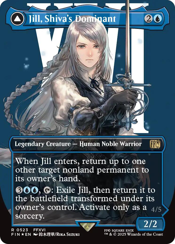 Jill, Shiva's Dominant // Shiva, Warden of Ice (Borderless) (Surge Foil) [FINAL FANTASY] | Jomio and Rueliete's Cards and Comics
