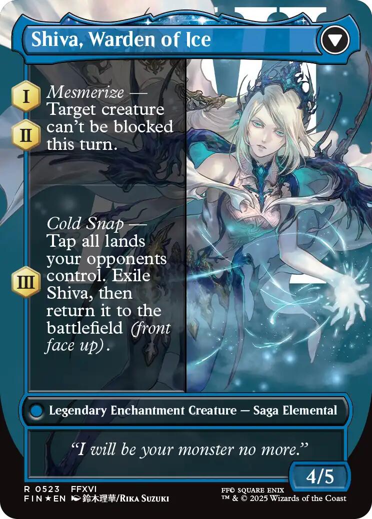 Jill, Shiva's Dominant // Shiva, Warden of Ice (Borderless) (Surge Foil) [FINAL FANTASY] | Jomio and Rueliete's Cards and Comics