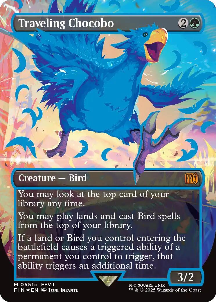 Traveling Chocobo (Borderless) (Neon Ink Blue) [FINAL FANTASY] | Jomio and Rueliete's Cards and Comics