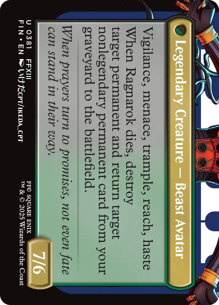 Fang, Fearless l'Cie (Borderless) [FINAL FANTASY] | Jomio and Rueliete's Cards and Comics