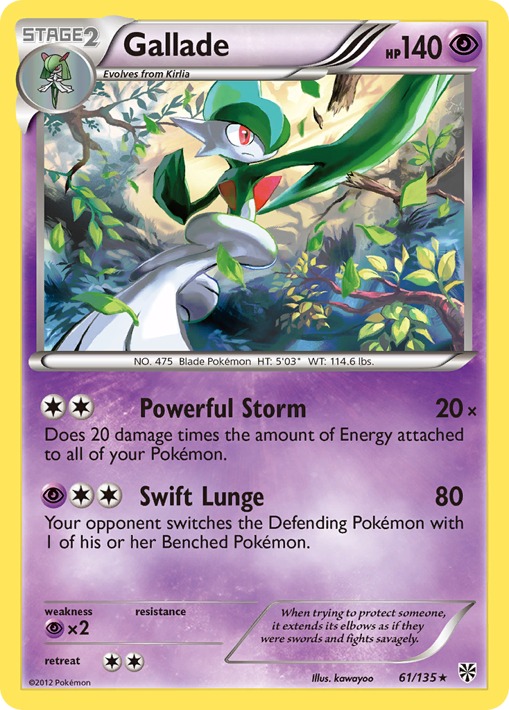 Gallade (61/135) [Black & White: Plasma Storm] | Jomio and Rueliete's Cards and Comics
