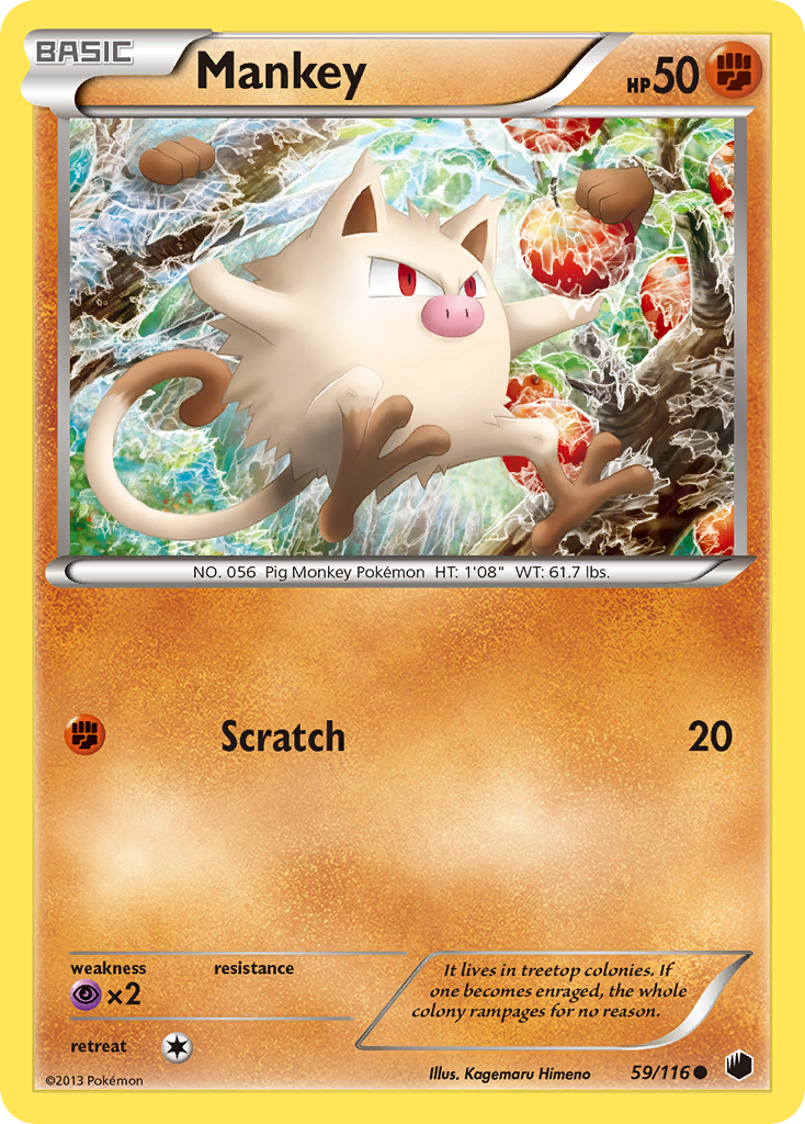 Mankey (59/116) [Black & White: Plasma Freeze] | Jomio and Rueliete's Cards and Comics