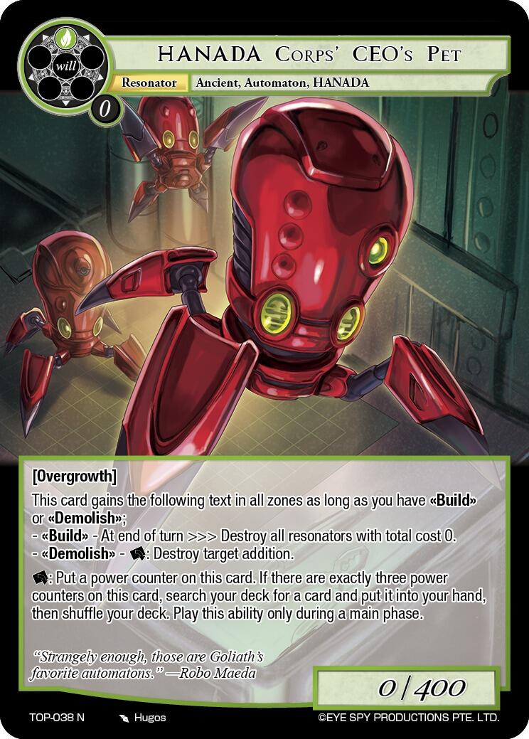 HANADA Corps' CEO's Pet (TOP-038 N) [Ten Oaths of Protopaterpolis' War] | Jomio and Rueliete's Cards and Comics
