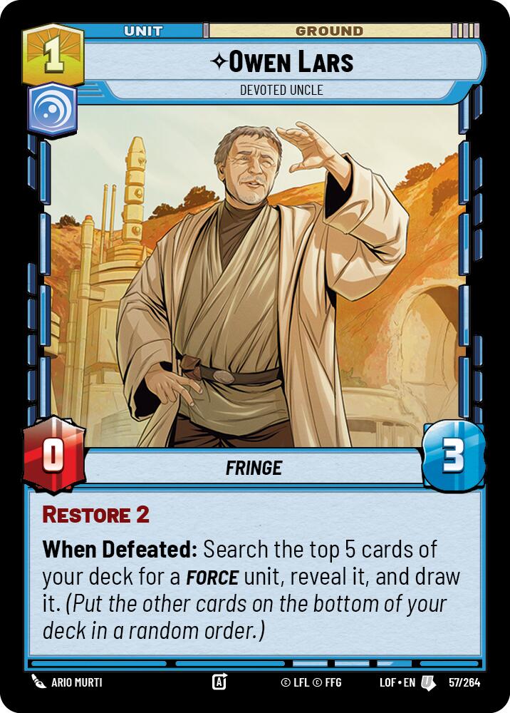 Owen Lars - Devoted Uncle (57/264) (57/264) [Legends of the Force] | Jomio and Rueliete's Cards and Comics