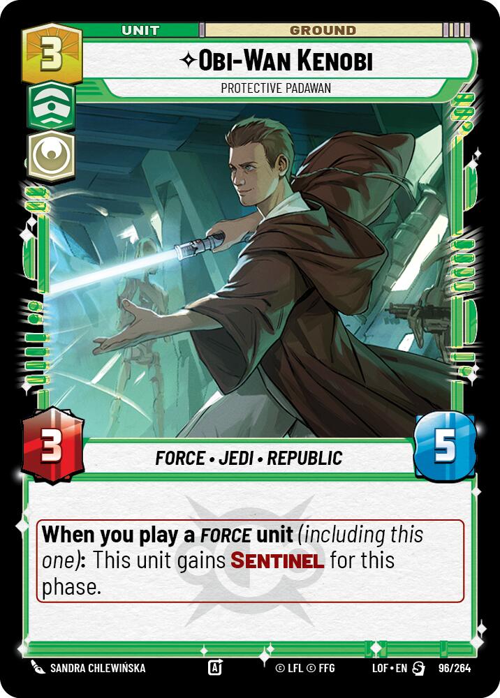 Obi-Wan Kenobi - Protective Padawan (96/264) (96/264) [Legends of the Force] | Jomio and Rueliete's Cards and Comics