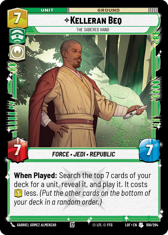 Kelleran Beq - The Sabered Hand (100/264) (100/264) [Legends of the Force] | Jomio and Rueliete's Cards and Comics