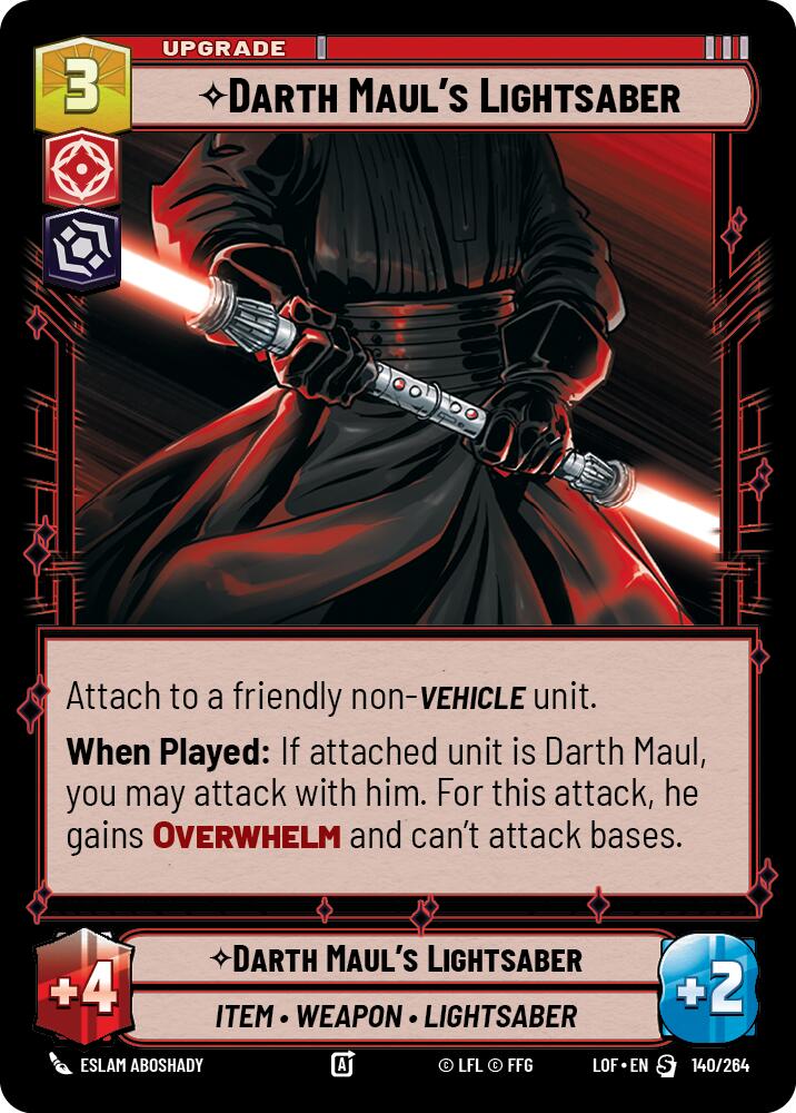 Darth Maul's Lightsaber (140/264) (140/264) [Legends of the Force] | Jomio and Rueliete's Cards and Comics