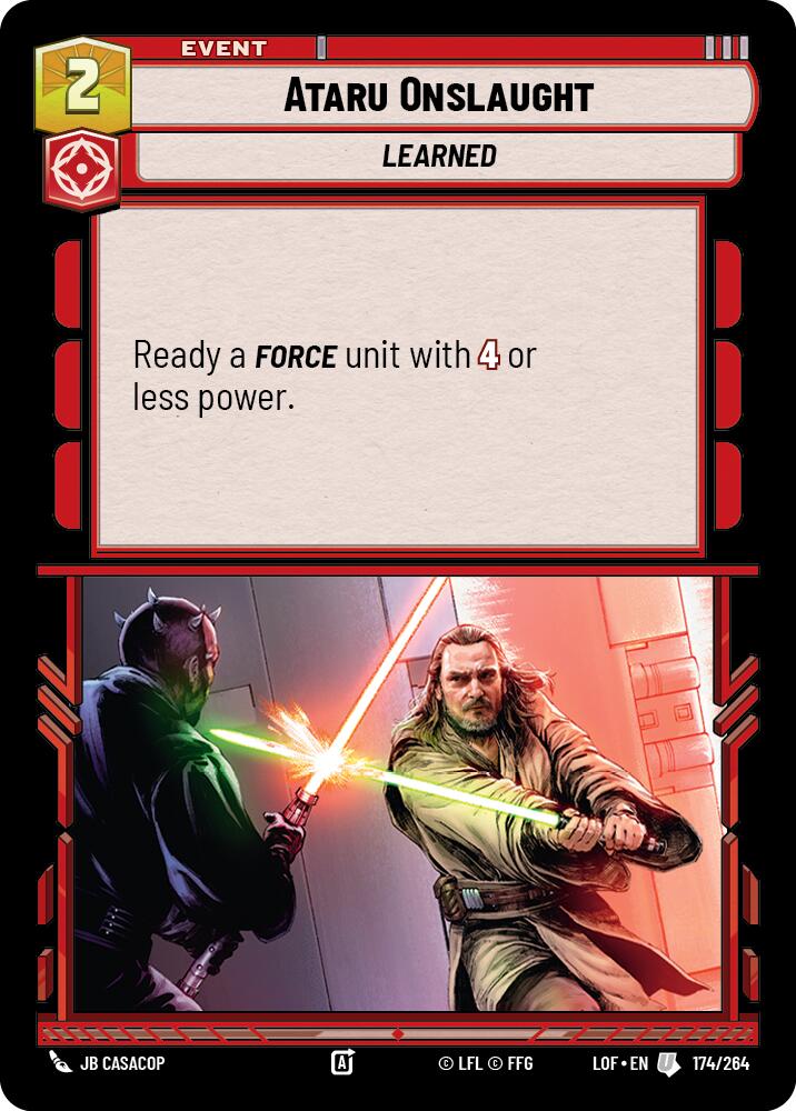 Ataru Onslaught (174/264) (174/264) [Legends of the Force] | Jomio and Rueliete's Cards and Comics