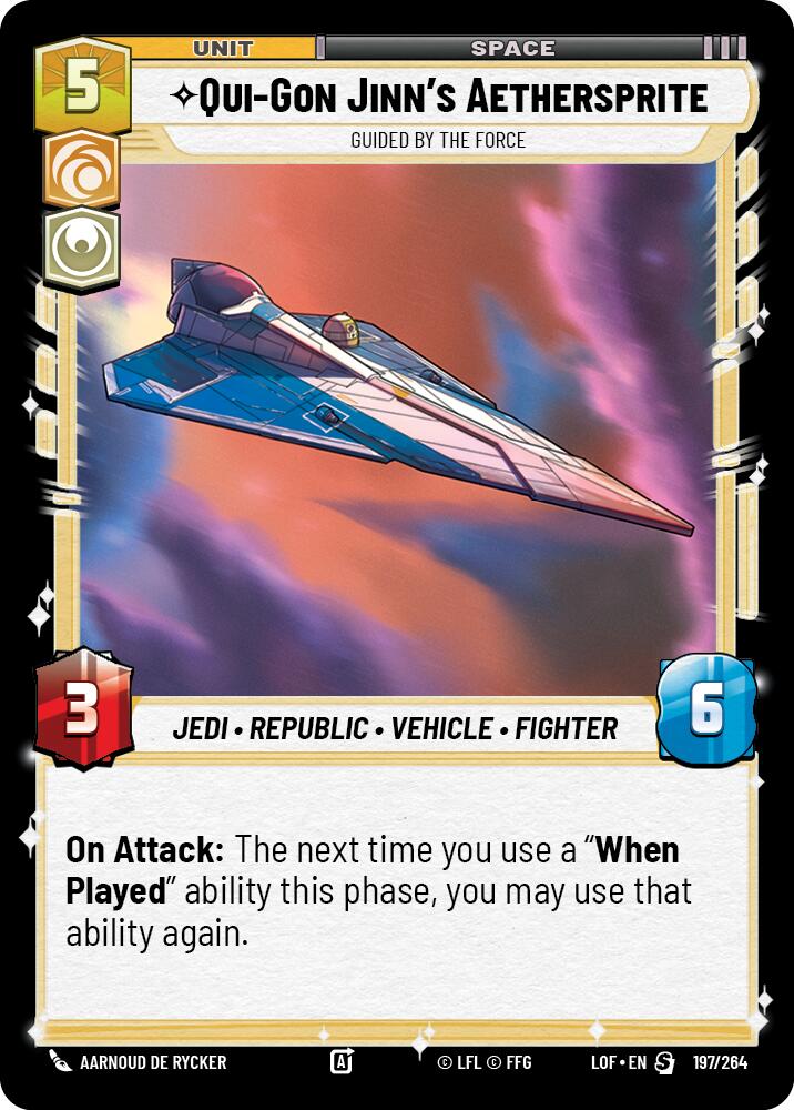 Qui-Gon Jinn's Aethersprite - Guided by the Force (197/264) (197/264) [Legends of the Force] | Jomio and Rueliete's Cards and Comics