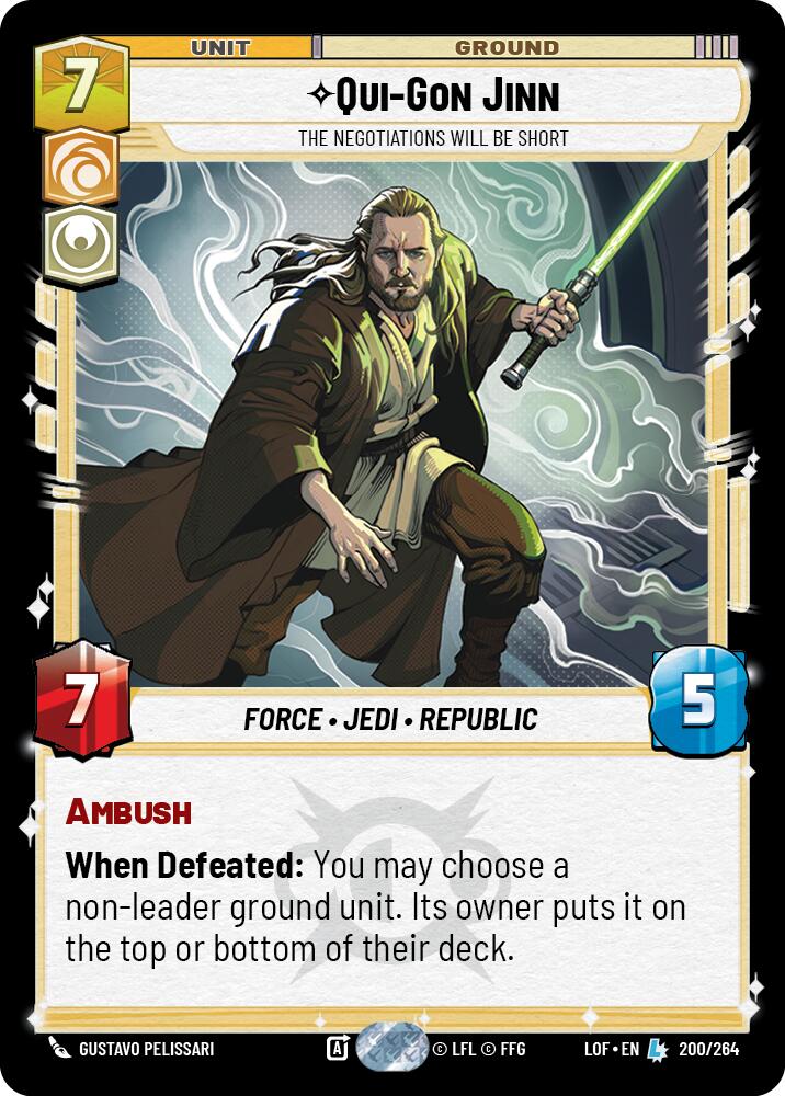 Qui-Gon Jinn - The Negotiations Will Be Short (200/264) (200/264) [Legends of the Force] | Jomio and Rueliete's Cards and Comics
