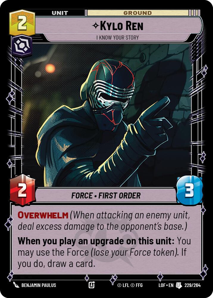 Kylo Ren - I Know Your Story (229/264) (229/264) [Legends of the Force] | Jomio and Rueliete's Cards and Comics