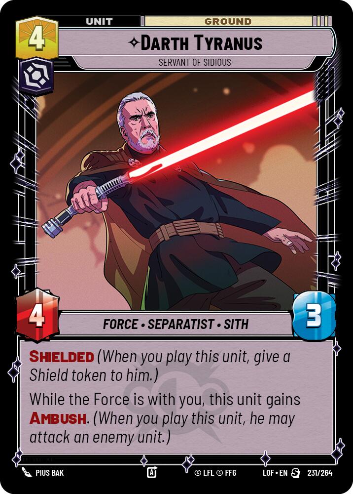 Darth Tyranus - Servant of Sidious (231/264) (231/264) [Legends of the Force] | Jomio and Rueliete's Cards and Comics