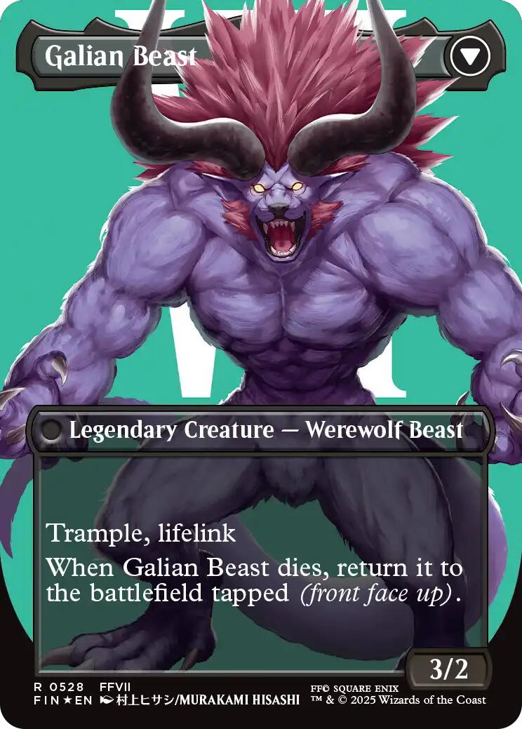 Vincent Valentine // Galian Beast (Borderless) (Surge Foil) [FINAL FANTASY] | Jomio and Rueliete's Cards and Comics