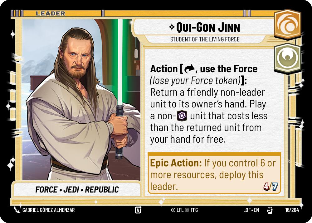 Qui-Gon Jinn - Student of the Living Force (016/264) (016/264) [Legends of the Force] | Jomio and Rueliete's Cards and Comics