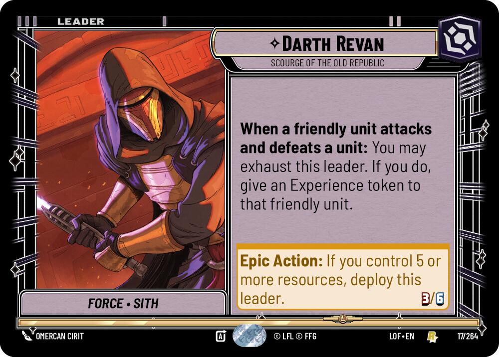 Darth Revan - Scourge of the Old Republic (017/264) (017/264) [Legends of the Force] | Jomio and Rueliete's Cards and Comics