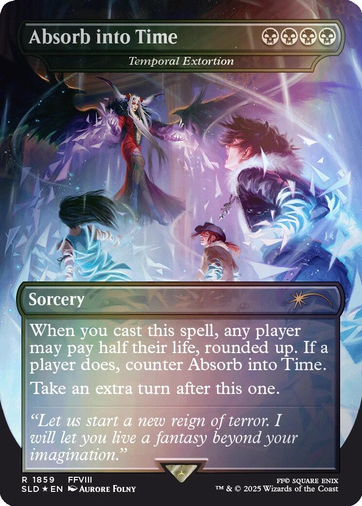 Absorb into Time - Temporal Extortion (Rainbow Foil) [Secret Lair Drop Series] | Jomio and Rueliete's Cards and Comics