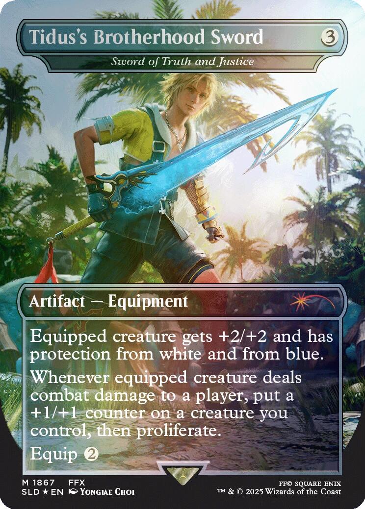 Tidus's Brotherhood Sword - Sword of Truth and Justice (Rainbow Foil) [Secret Lair Drop Series] | Jomio and Rueliete's Cards and Comics