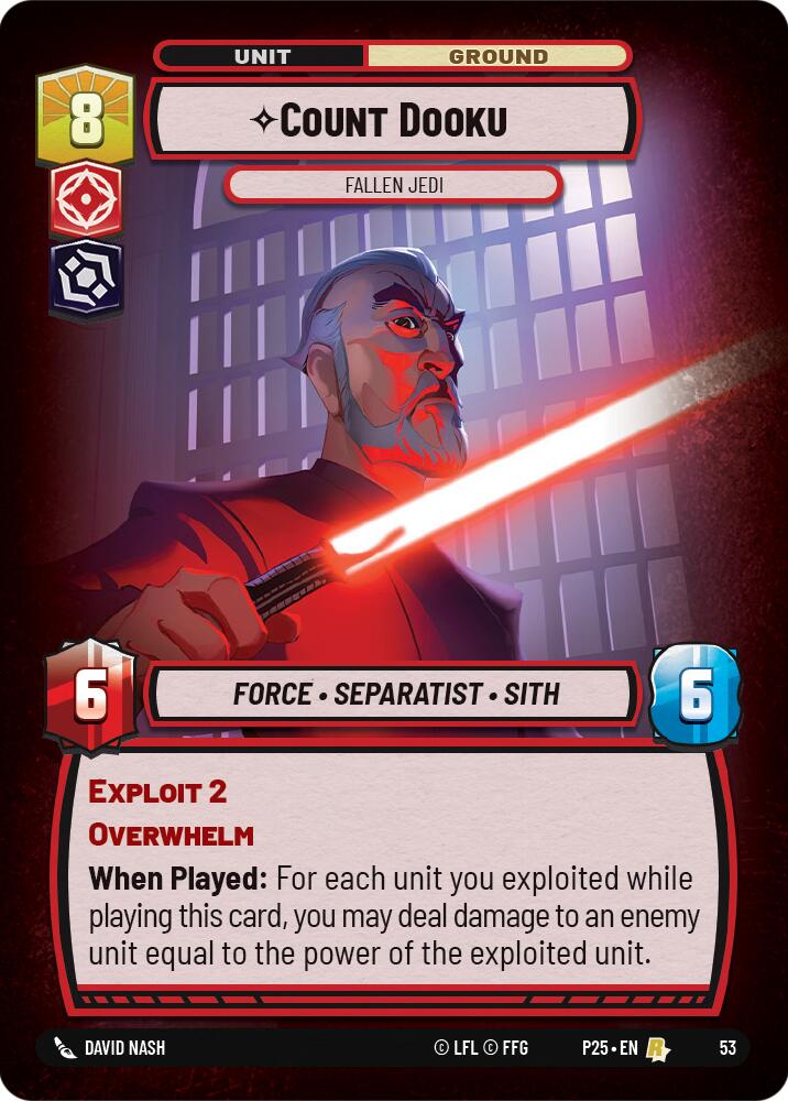 Count Dooku (53) - Fallen Jedi (53) [Store Showdown Promos] | Jomio and Rueliete's Cards and Comics