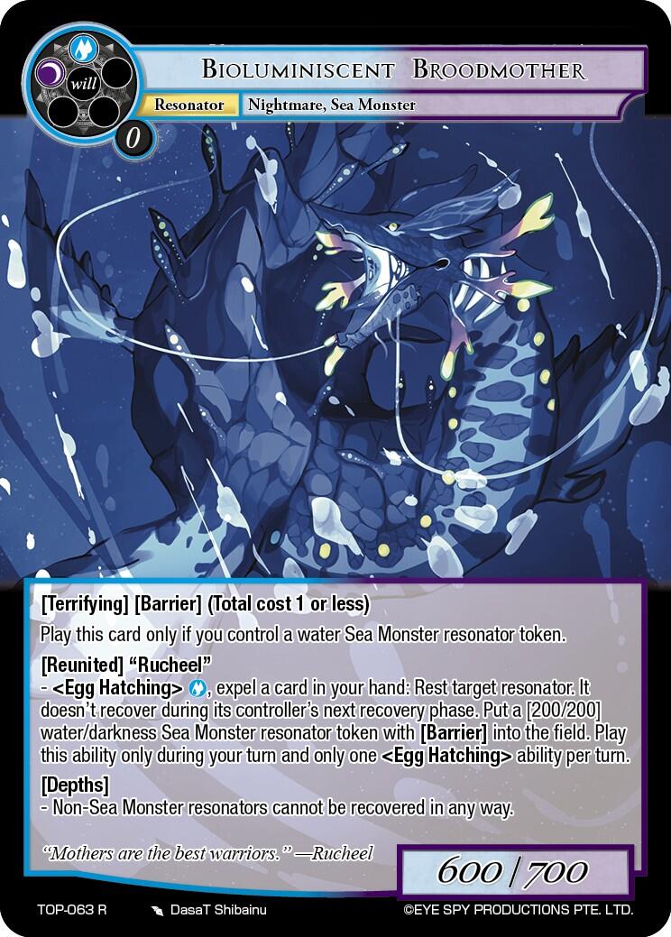 Bioluminiscent Broodmother (TOP-063 R) [Ten Oaths of Protopaterpolis' War] | Jomio and Rueliete's Cards and Comics
