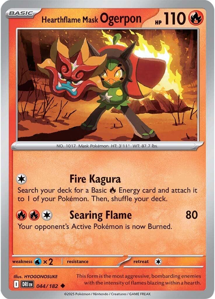 Hearthflame Mask Ogerpon (044/182) [Scarlet & Violet: Destined Rivals] | Jomio and Rueliete's Cards and Comics