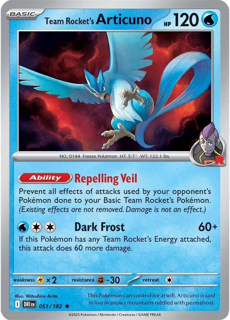 Team Rocket's Articuno (051/182) [Scarlet & Violet: Destined Rivals] | Jomio and Rueliete's Cards and Comics